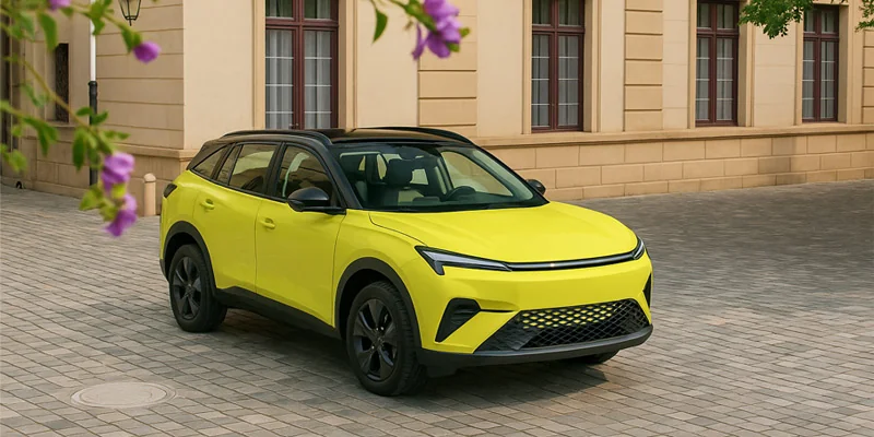 Grüner BAIC Beijing X55 SUV Frontansicht